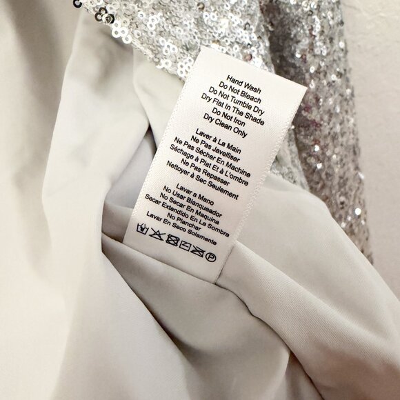 🆕 ✨ GOOD AMERICAN | Metallic Silver Sequin Crop Jacket | Size Small (S) ✨ - Picture 13 of 13